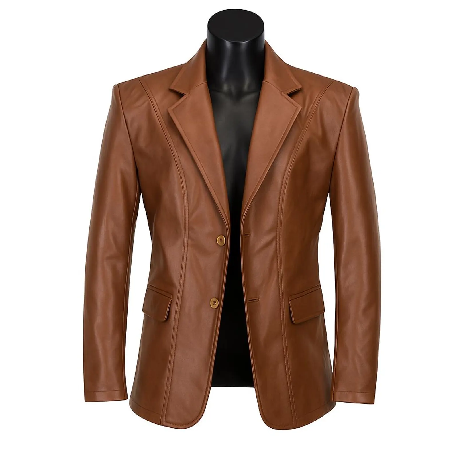 Men’s Brown Leather Blazer Classic Handmade Sheepskin Formal Coat Men’s Brown Leather Blazer Classic Handmade Sheepskin Formal Coat