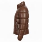 Women’s Real Sheepskin Leather Puffer Jacket Vintage Bomber Winter Coat - Image 2