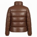 Women’s Real Sheepskin Leather Puffer Jacket Vintage Bomber Winter Coat