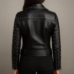 Handmade Women’s Studded Leather Biker Jacket