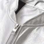 Womens Faux Leather Jacket Long Sleeve Zip Up Casual Bomber Motorcycle Biker Jacket - Image 2