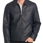 Faux Leather Open-Bottom Jacket