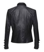 Womens Black Military Leather Jacket