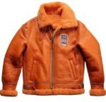 High Quality Men's Winter Lambskin Flight Aviator Leather Jacket