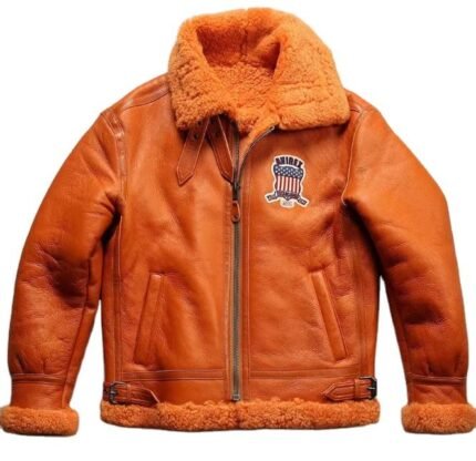 High Quality Men's Winter Lambskin Flight Aviator Leather Jacket