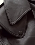 Women’s Oversized Black Leather jacket - Image 2