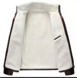 Handmade Brown Sheepskin Leather Aviator Bomber Jacket - Image 2