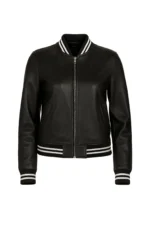 Faux Leather Bomber Jacket Women's Varsity Style Streetwear