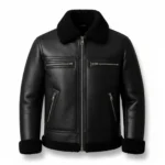 Men’s Black Shearling Leather Aviator Jacket