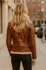 Women's Genuine Lambskin Winter Aviator Leather Jacket